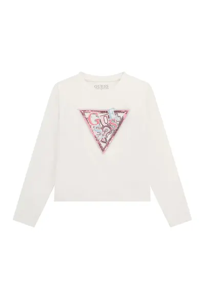Bluza cu paiete - Alb fildes/Roz deschis