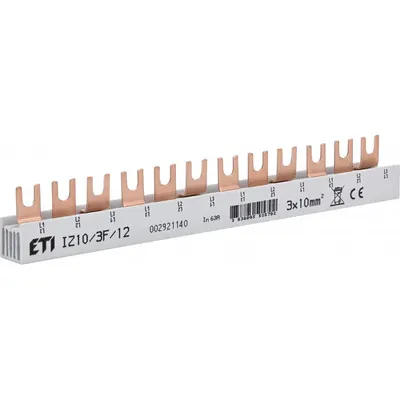 Busbar 3P 12M 10MMP 63A tip furca IZ10/3F/12 Eti 002921140