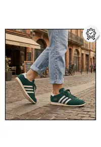 Pantofi Dama - Paris KJ1003 - Piele Naturala Intoarsa - Stil Retro Urban - Talpa Guma Aderenta - Verde - Verde
