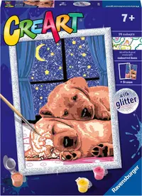 Set de pictat după numere Ravensburger CreArt - O îmbrățișare caldă în noapte