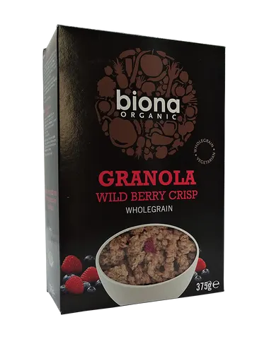 Granola cu fructe de padure crunchy bio, 375g, Biona Organic