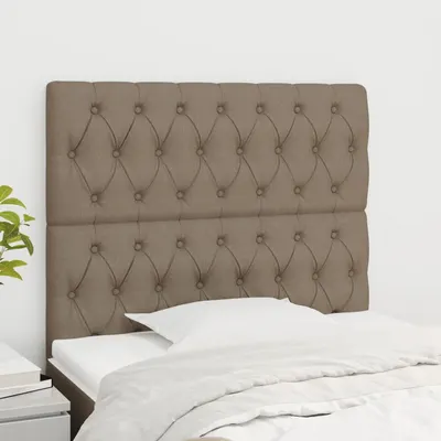 vidaXL Tăblie de pat gri taupe 100x7x118/128 cm, material textil