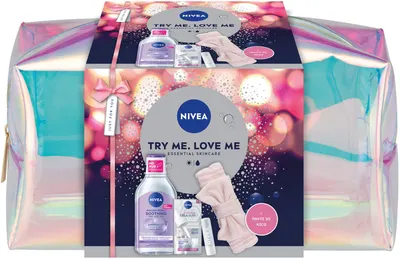 Nivea Set cadou Try Me Love Me, cu bentiță pentru păr și gentuță, 3 piese