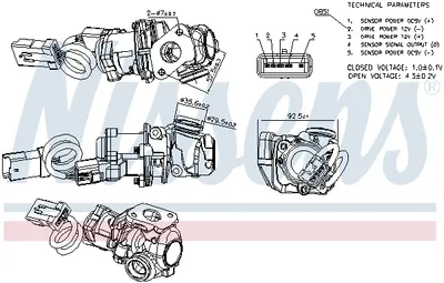 Supapa EGR potrivit FORD FOCUS C-MAX, FOCUS II 1.6D 10.03-09.12