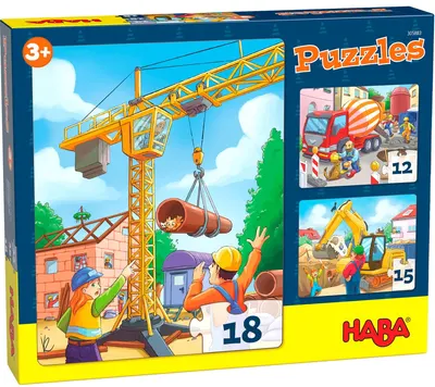Puzzle pentru copii 3 in 1 Haba - Santiere