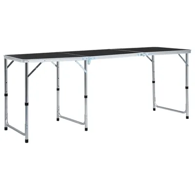 vidaXL Masă de camping pliabilă, gri, 180 x 60 cm, aluminiu