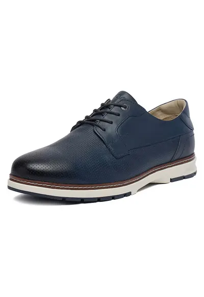 Pantofi barbati - bleumarin - piele naturala - varf rotund