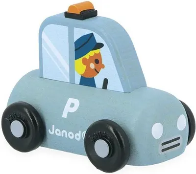 Mașinuță de lemn Janod Cross Roads - Mașină de poliție