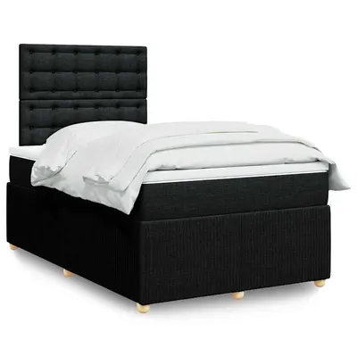 Gossi pat box spring cu saltea, negru, 120x200 cm, textil