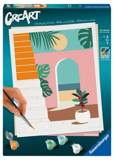 Set de pictură pe numere Ravensburger CreArt - Vacanţă