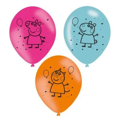 Baloane latex peppa pig 6 buc 23 cm Amscan AM997378