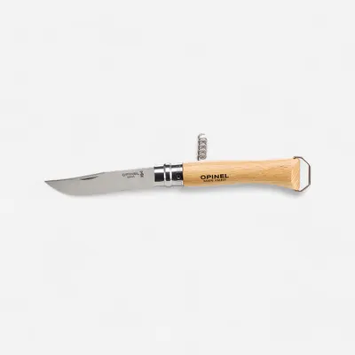 Cuțit pliabil pliant 10 cm Inox Opinel n°10 cu tirbușon și desfăcător de capace