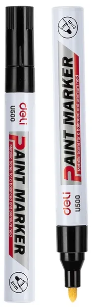 Marker Deli - EU500, vârf rotund, 2 mm, negru