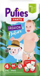 Scutece chilotei Pufies Pants Fashion & Nature 4, 44 buc.
