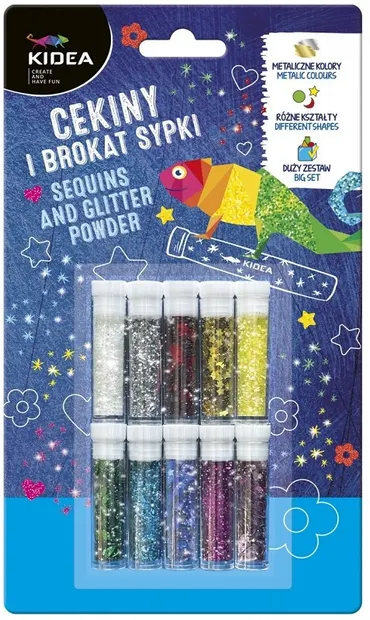 Set creativ brocart și paiete Kidea - 10 bucăți