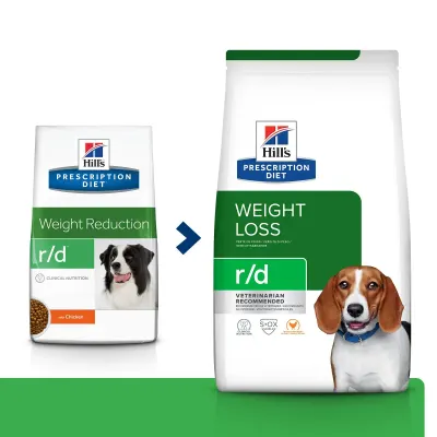 HILL'S Prescription Diet r/d Weight Loss, Pui, dietă veterinară câini, hrană uscată, scădere în greutate HILL'S Prescription Diet r/d Weight Loss, Pui, dietă veterinară câini, hrană uscată, metabolism (obezitate si diabet), 4kg