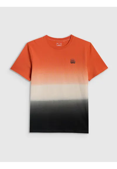 Tricou barbati relaxed - imprimeu - portocaliu - Multicolor