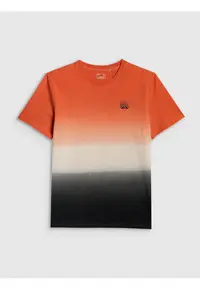 Tricou barbati relaxed - imprimeu - portocaliu - Multicolor