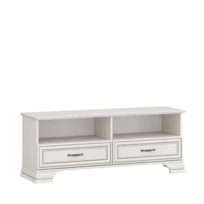 Comoda TV cu 2 sertare TIFFANY II, crem fineline, 130x37x50,4 cm