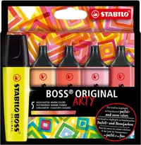 Set de etichete text Stabilo Arty - Boss Original, 5 buc. culori calde