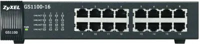 Switch ZyXEL - GS1100-16, 16 porturi, încastrat, negru