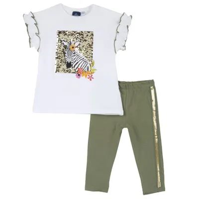 Costum copii Chicco, tricou si colanti, Verde, 78838-64MC