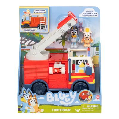 Masina de pompieri si 3 figurine, Bluey, Firetruck