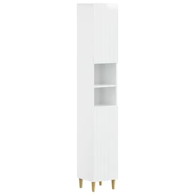 vidaXL Cabinet de Baie cu Raft Deschis ARNHEM Alb foarte lucios