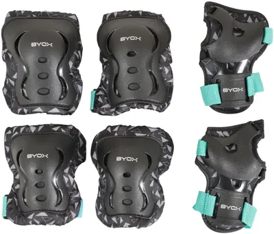 Set de protectii pentru copii Byox - Dazzle, Class A, pana la 25 kg, turcoaz