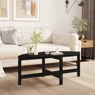 vidaXL Măsuță de cafea, negru, 118x63x45 cm, lemn masiv de pin