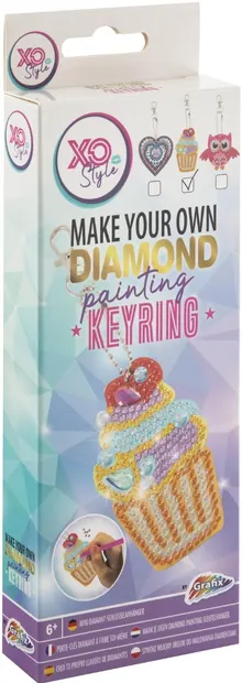Kit creativ pentru pictură cu mărgele Grafix - Breloc Cupcake