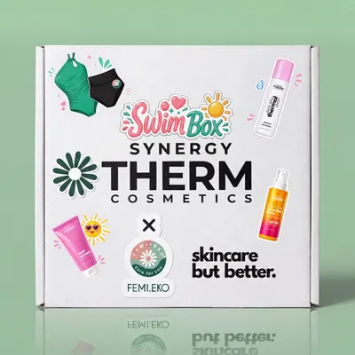 Synergy Therm × Femi.Eko Swim Box Kaia | Protecție solară + Slip menstrual de înot XL