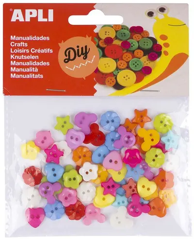 Set nasturi APLI - De plastic, diferite forme, 60 bucati