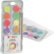 Acuarele 12 culori (8 metalice, 4 fluorescente) cu paleta si pensula