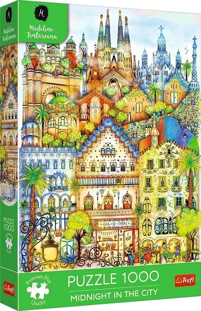 Puzzle Trefl din 1000 piese - Miezul nopții în Barcelona