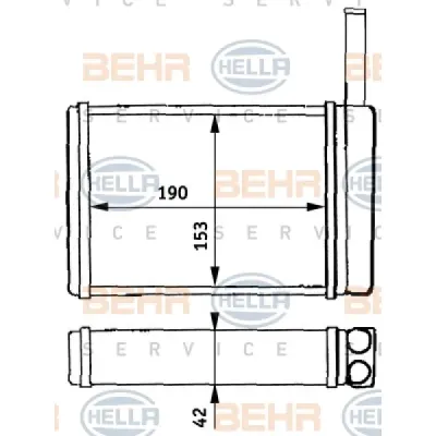 Schimbator caldura, incalzire habitaclu HELLA 8FH 351 313-121