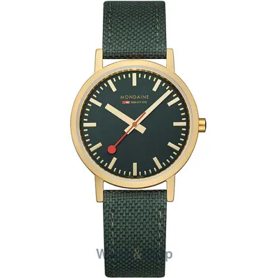 Ceas Mondaine Mondaine A660.30314.60SBS Ladies Watch Classic Green And Gold 36mm 3ATM