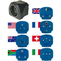 Set Adaptor pentru priza Brennenstuhl 7 in1, universal peste 150 de tari 1508160 / 4007123610235, 10A, 2500W
