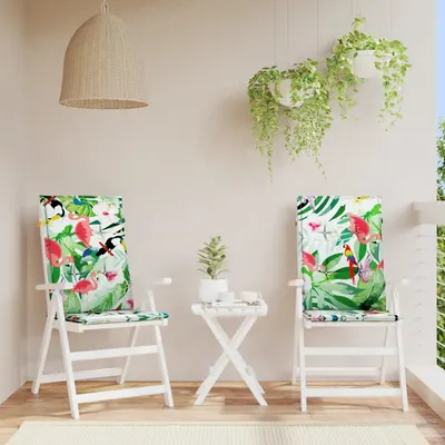 vidaXL Perne scaun spătar înalt multicolor 2 buc. 120x50x3 cm textil