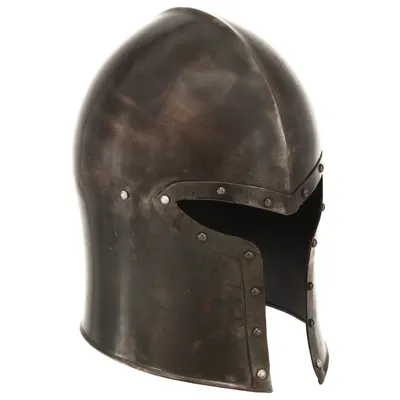 Gossi coif cavaler medieval antic, jocuri pe roluri, argintiu, otel
