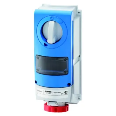 Priza industriala cu interblocaj verticala - WITHOUT BOTTOM - FOR MOUNTING MODULAR DEVICES - FOR HEAVY-DUTY USE - 2P+E 32A 380-415V-50/60HZ 9H-IP66