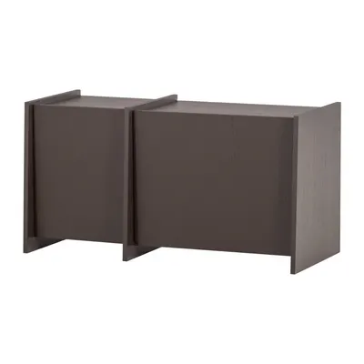 Comodă TV maro închis cu aspect de lemn de frasin 102x53x44 cm Brock – WOOOD