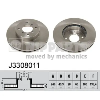 Disc frana NIPPARTS J3308011
