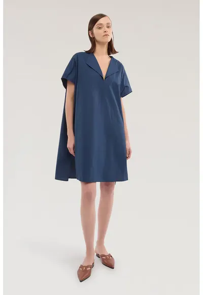 Rochie scurta lejera si asimetrica - Albastru oceanic