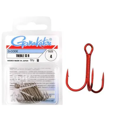 Ancora Tripla Gamakatsu 12n Treble Red, Nr 2, 10 Buc / Plic