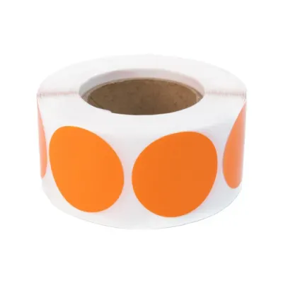 Rolă 500 stickere blank rotunde 2.5cm - portocaliu - Default Title