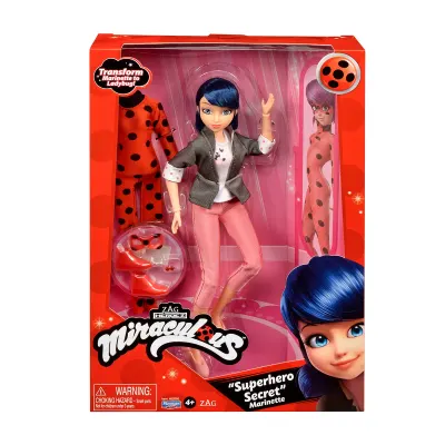 Papusa Miraculous, Transform Marinette to Ladybug, Zag Heroez, 30 cm