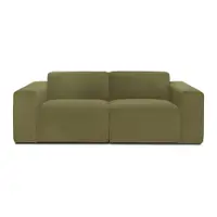 Canapea verde din catifea reiată 202 cm Sting - Scandic