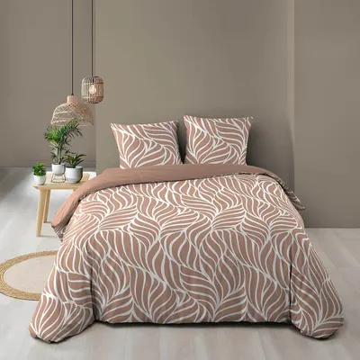 Lenjerie de pat roz prăfuit din bumbac pentru pat dublu/extinsă cu 3 piese 240x220 cm Morgane – douceur d'intérieur