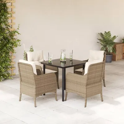 Gossi set mobilier de gradina cu perne, 5 piese, bej, poliratan